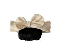 Faux cheveux bandeau bébé perruque avec noeud design matériau réaliste sécurisé sangle élastique bébé accessoire nouveau-né doux couvre-chef beige