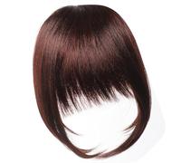 Faux cheveux respirant avec coupe inégale pour visages ronds et carrés et couverture naturelle du front avec frange droite