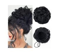 Faux chignon Extension capillaire synthétique ondulée et bou avec cordon élastique Femmes(1B)