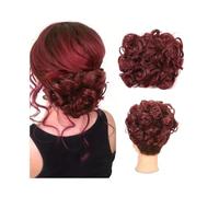 Faux chignon Extensions de cheveux courts et bouclés en chignon décoiffé, peignes, chouchous à clipser for queue cheval Femmes(99J)