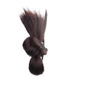 Faux chignon Perruque naturelle moelleuse, cravate basse, cheveux Pan, décoration Baotou, offre de contrat Femmes(Bruin)