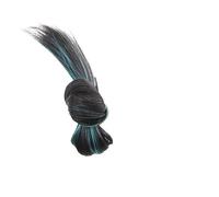 Faux chignon Perruque naturelle moelleuse, cravate basse, cheveux Pan, décoration Baotou, offre de contrat Femmes(Blue)
