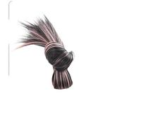 Faux chignon Perruque naturelle moelleuse, cravate basse, cheveux Pan, décoration Baotou, offre de contrat Femmes(Pink)