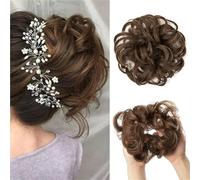 Faux chignon, postiche, extension de cheveux, chignon, 1 pièce de cheveux portés en chignon ou en bobine, postiche en chignon désordonné, extensions de cheveux synthétiques ondulés et bouclés, queue d