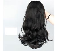 Faux chignon, postiche, extension de cheveux, chignon, 1 pièce queue de cheval synthétique 45,7 cm, queue de cheval droite avec cordon de serrage, extension de cheveux queue de cheval for femme.(Black