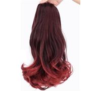 Faux chignon, postiche, extension de cheveux, chignon, 1 pièce queue de cheval synthétique 45,7 cm, queue de cheval droite avec cordon de serrage, extension de cheveux queue de cheval for femme.(Wine