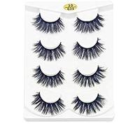 Faux Cils 3D 4 Paires de noir Faux Cils Naturel Réutilisables Moelleux Bande D'Oeil Cils Extension Professionnels luxe Fluffy Faux Bande Naturel Faux Cils Longs Sans Cruauté Croix Faux cils # 05