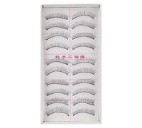 Faux Cils 3D Faits à la Main Aspect Naturel Faux Cils Doux Moelleux Épais Conception Croisée pour Fête Rencontres Maquillage de Scène 10 Paires de Laine de Fibre Noire (217)