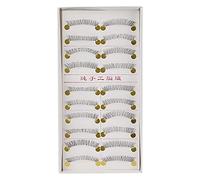 Faux Cils 3D Faits à la Main Aspect Naturel Faux Cils Doux Moelleux Épais Conception Croisée pour Fête Rencontres Maquillage de Scène 10 Paires de Laine de Fibre Noire (218)