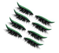 Faux Cils - 4 Paires Imperméables Cils Postiches Autocollants,Avec Paillettes Adhésif Maquillage Stickers Yeux Pour Maison Voyage Quotidien Spectacle