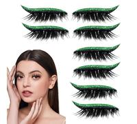 Faux Cils | 4 Paires Imperméables Cils Postiches Autocollants | Pailletés Réutilisables pour Fêtes Maison Quotidiennes Voyages