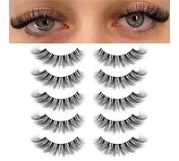 Faux cils à bande transparente V1 - Cils russes qui ressemblent à des extensions de cils D Curl - Aspect naturel - Faux vison 3D - Bande russe moelleuse