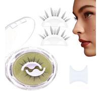 Faux-Cils Auto-AdhéSifs, RéUtilisables Et ImperméAbles, Doubles Bandes AdhéSives Faciles à Appliquer Sans Colle Effet Naturel (Cat)