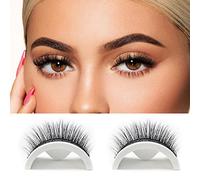 Faux cils auto-adhésifs réutilisables sans colle cils faciles à mettre sur les faux cils faits à la main pour les femmes et les filles 2 paires (W09)