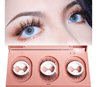 Faux cils auto-adhésifs réutilisables sans colle ni eye-liner cils faciles à mettre sur les faux cils imperméables antidérapants cadeau pour les femmes 3 paires (FH-3)
