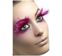 Smiffys Cils, roses, avec plume, colle incluse Halloween
