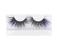Faux Cils Bleus 25 mm Réutilisables Longs Bouclés Colorés Faux Cils pour Femmes Costume Élégant Fête Cosplay Accessoires de Maquillage des Yeux 1 Paire (Il t'a fait craquer)