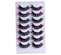 Faux cils cils colorés 7 couleurs duveludeux de la bande russe vaporeuse des falseyeashes avec une couleur d volume fausse vison.