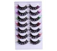 Faux cils cils colorés moelleux des cils russes vaporeux moelleux Falseyeashes avec couleur d volume bouclé curlyy faux de vison cils 7 couleurs, Halloween
