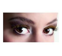 Faux cils courts noirs avec paillettes dorées adulte taille unique dorées G