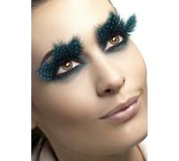 Faux Cils En Plumes Noirs Et Bleus Pour Femmes Glamour Robe Fantaisie