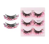 Faux Cils - Faux Cils | 3 Paires De Cilss Artificiels Épais, Bouclés Et Brillants Dans Le Noir Pour Femmes, Filles, Petite Amie, Sa Femme, Scène, Carnaval, Fête, Festival, Spectacle
