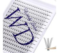 Faux Cils Individuel 300PCS 10D D Curl 0.07mm Cluster Volume Russe Cils Individuels Mix 8-16mm Extensions de Cils Bouquet Naturels Cluster Cils Bricolage à la Maison(Cluster-10D-0.07-D-MIX8-16)