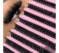 Faux cils individuels, fibre noire 80D mixte taille 8-16 mm, extensions à simple grappe Wispy D Curl pour femme DIY