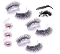 Faux-Cils Keones, 3 Paires De Faux-Cils Autocollants Réutilisables Et Waterproof, Sans Colle, Réutilisables Vintara, Indispensables Pour La Saint-Valentin (3 Paires A17)