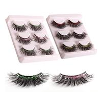 Faux Cils Kit Extension de Cils Professionnel, 5Paires 3D Demi Fake Eye Lashes Naturel Mascara Effet Individuel Cat Eye Avec Glitter Makeup Accesory pour Fille Adolescente Cadeau Femme,#037