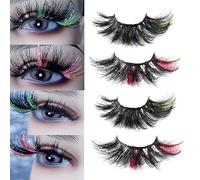 Faux Cils Kit Extension de Cils Professionnel, 5Paires 3D Demi Fake Eye Lashes Naturel Mascara Effet Individuel Cat Eye Avec Glitter Makeup Accesory pour Fille Adolescente Cadeau Femme,#040