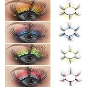 Faux Cils Kit Extension de Cils Professionnel, 5Paires 3D Demi Fake Eye Lashes Naturel Mascara Effet Individuel Cat Eye Avec Glitter Makeup Accesory pour Fille Adolescente Cadeau Femme,#038
