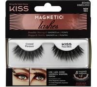 KISS 1 paire de faux cils synthétiques avec 5 aimants à double force, résistants au vent, testés dermatologiquement, durent jusqu'à 16 heures, réutilisables jusqu'à 15 fois