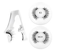 Faux Cils Magnetique,2 paires Cils Magnetique Réutilisables avec Applicateur, Aucune Colle Nécessaire Faux Cils Magnetique facile à porter et à enlever avec instructions