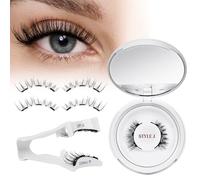 Faux Cils Magnetique, Cils Magnetique Naturel Réutilisables avec Applicateur, Aucune Colle Nécessaire QUEWEL Faux Cils Magnetique facile à porter et à enlever avec instructions (Style J-03)