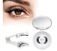 Faux Cils Magnetique, Cils Magnetique Naturel Réutilisables avec Applicateur, Aucune Colle Nécessaire QUEWEL Faux Cils Magnetique facile à porter et à enlever avec instructions (Set-StyleB)