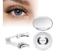 Faux Cils Magnetique, Cils Magnetique Naturel Réutilisables avec Applicateur, Aucune Colle Nécessaire,Cils Magnetique avec instructions,Portez-les au travail, en cours ou à un mariage.(Style-B)