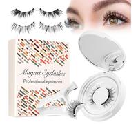Faux Cils Magnetique, Cils-magnétiques Naturel Réutilisables avec Applicateur, Faix Cils Magnetique Sans Eyeliner, Fake Lashes Magnetic avec instructions (MIX1)