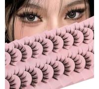 Faux cils Manga cils 10 paires de style japonais naturel doux épais 3D boucle ressemblent à des extensions cils (04)
