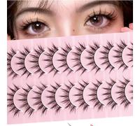Faux cils Manga cils 10 paires de style japonais naturel doux épais 3D boucle ressemblent à des extensions cils (03)