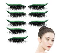 Faux cils, pack d'extensions de cils scintillants, ensemble de maquillage pour les yeux réutilisable, prise d'adhésif étanche, conception adaptée aux débutants, 7,4x6.5x5cm, pour les fêtes