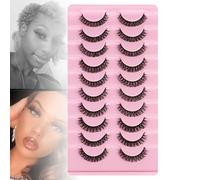 Faux Cils Russes En Bande D Curl 3D (6-18 Mm), Faux Cils Naturels Moelleux - 10 Paires De Cils Frisés à Grande Courbure, Cils épais Européens Et Américains,A