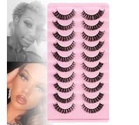 Faux Cils Russes En Bande D Curl 3D (6-18 Mm), Faux Cils Naturels Moelleux - 10 Paires De Cils Frisés à Grande Courbure, Cils épais Européens Et Américains,D