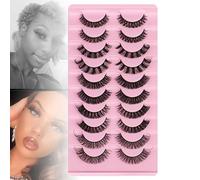 Faux Cils Russes En Bande D Curl 3D (6-18 Mm), Faux Cils Naturels Moelleux - 10 Paires De Cils Frisés à Grande Courbure, Cils épais Européens Et Américains,F