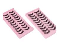 Faux Cils Russes Strip Lashes, 10 Paires de Faux Cils Fluffy Wispy Lashes, Aspect Naturel D Curl Eyelashes, Easy Fan Lashes For Volume Curly Fake Eyelashes Makeup(#2)