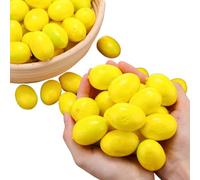 Faux citrons 100pcs mini citrons artificiels qui ont l'air de simulation réelle citron citrons de cuisine réaliste décoration de fruits de cuisine décoration de citron réaliste pour table de cuisine