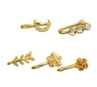 Faux clous de nez minimalistes U Designs avec pierres, parfaits pour les premiers porteurs d'anneaux de nez sensibles et respectueux de la peau, One Size, Comme décrit, Comme décrit.