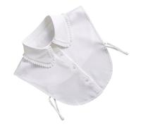 Faux Col Amovible 1 Pièce en Mousseline Blanc pour Femmes