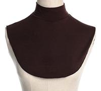 Faux col roulé pour femme musulmane - Extensions de col roulé - Hijab - Solide - Cache-cou - Demi-hauts, marron, S-L