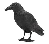 Faux corbeau exterminateur de corbeaux sculpture de corbeau mort faux avec piquet debout pour leurre de coq en plein air, décoration de jardin, décoration de jardin, appât de chasse, statue de